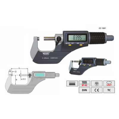 Микрометры Vogel цифровые с водо-пылезащитой IP 40