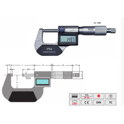 Микрометры Vogel цифровые IP 54